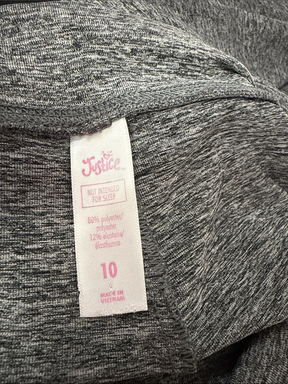 Justice Charcoal Heather Leggings with White Side Logo